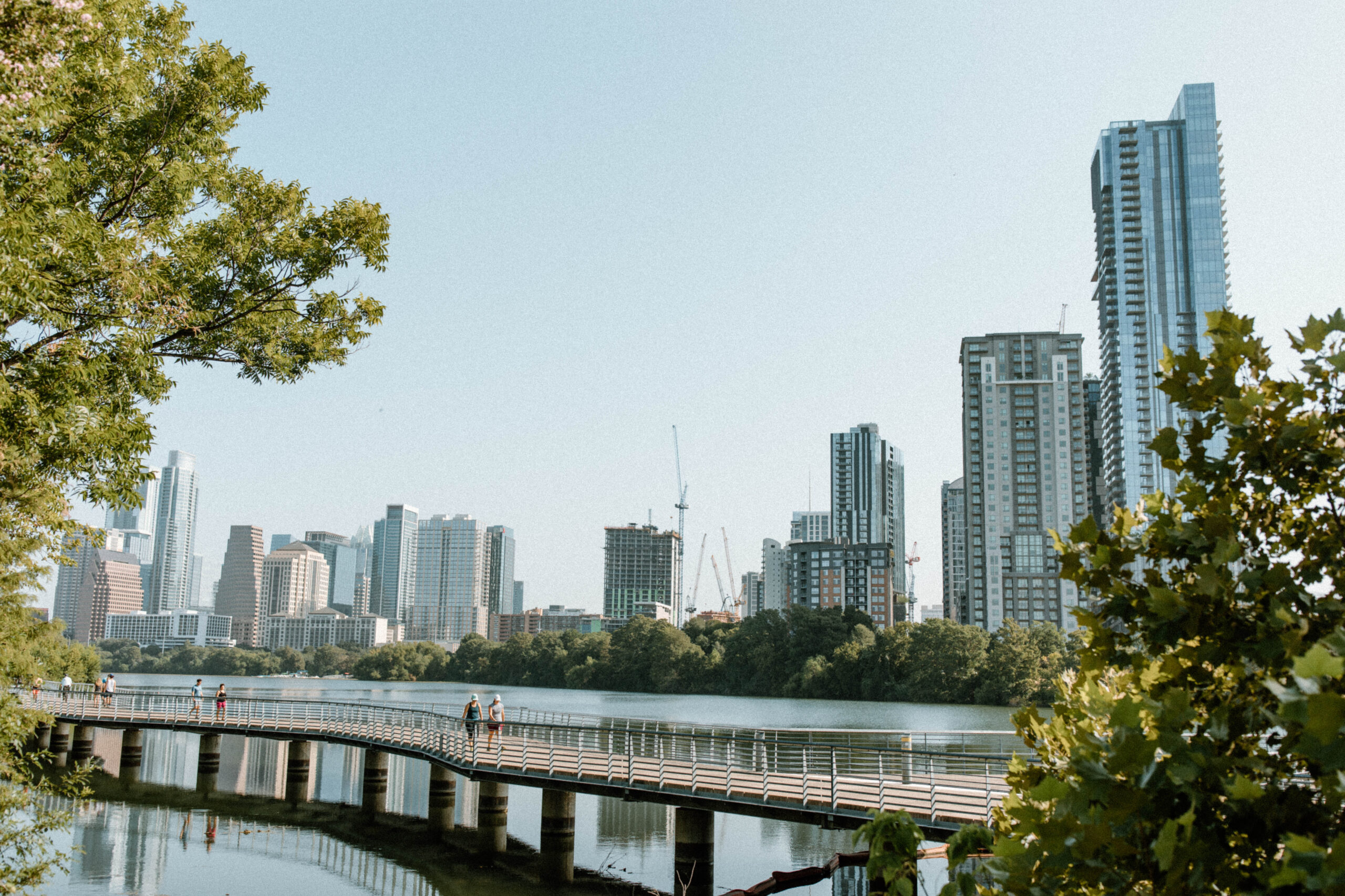 View of the Austin City Skyline from Cidercade. 