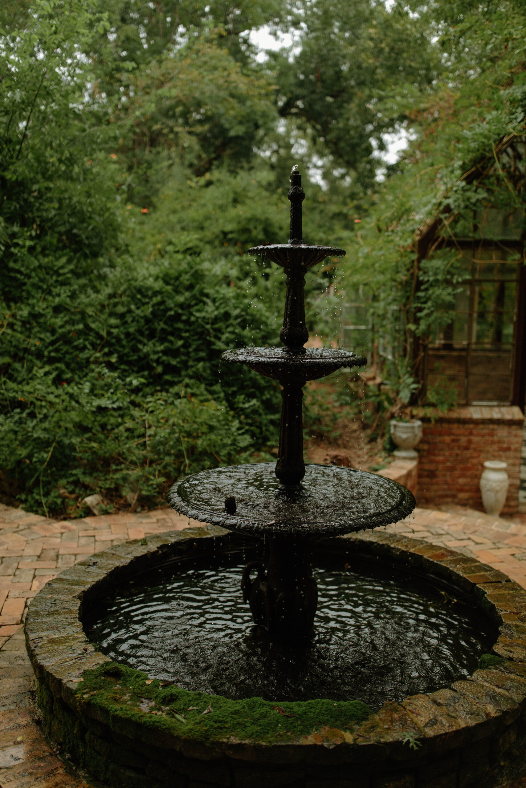 Garden Fountain at Sekrit Theater in Austin Texas. 