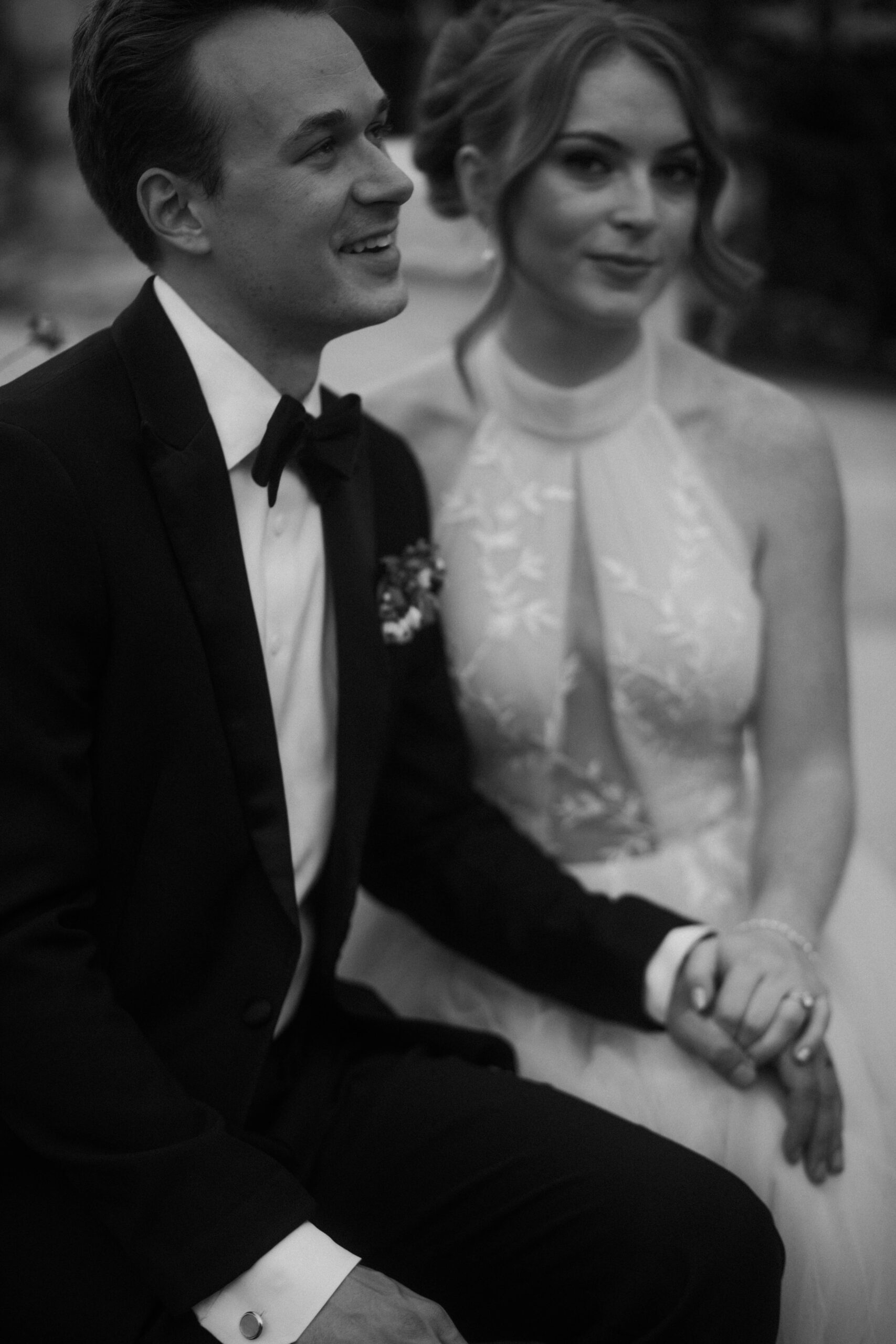 Villa Antonia wedding couple portraits in their courtyard. 