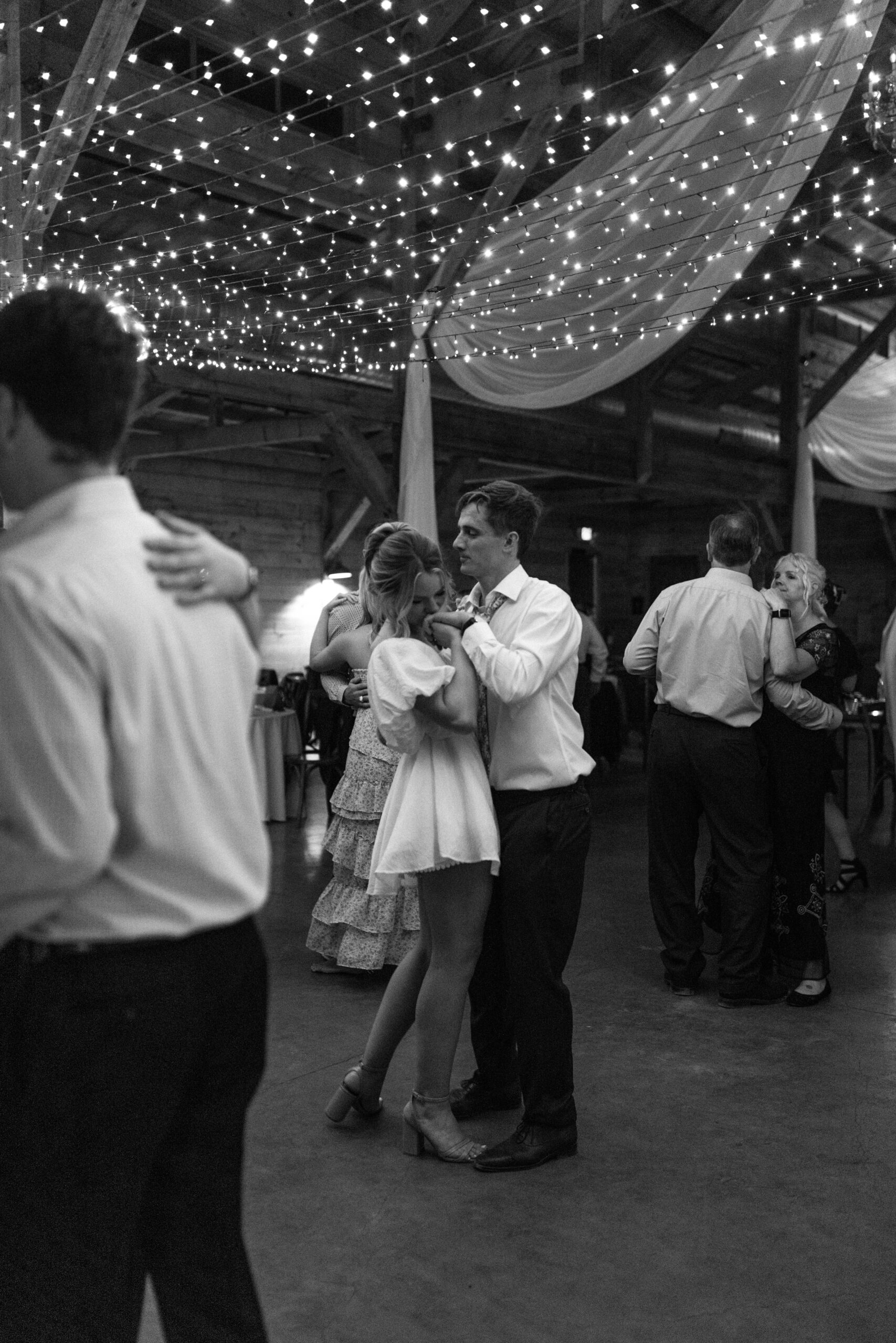 Newlywed couple sharing final dance on their wedding dance floor at Addison Grove. 